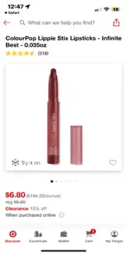 Colourpop Lippie Stix in Infinite Best; New