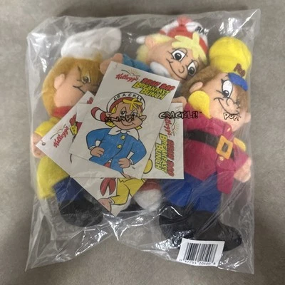 1997 Kellogg’s Rice Krispies Snap Crackle Pop Breakfast Bunch Plush Vintage NEW