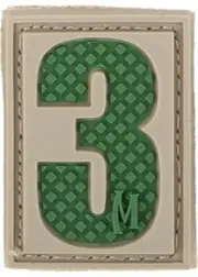 Maxpedition Black/Gray Number 3 PVC Morale Patch - NUM3A