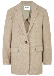 Isabel Marant étoile Adilinko Herringbone Wool Jacket - Beige - 42 (UK14 / L) 42 (UK14 / L)
