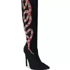 AZALEA WANG" CALCULATED COBRA " Size: 11 BLACK EMBELLISHED SNAKE BOOT