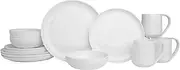 Everyday White by Fitz and Floyd Nevaeh Coupe 16 Piece Dinnerware Set, Service for 4