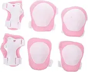 Gatuida 6pc Boys and Girls Protective Gear Kit Skating Elbow Knee Pads Wrist Guards Sports Safety Gear for Boys and Girls for Scooter Riding Skateboarding Cycling