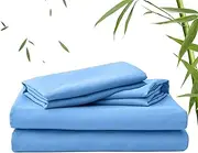 LINENOVA 2000TC Bamboo Bed Sheets King – Ultra Soft 4 Piece Sheet Set, Deep Pocket 40cm, Natural Breathable & Sweat-Wicking, Ideal for Hot Sleepers (Ocean)
