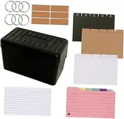Homoyoyo Desktop Index Card Set with Storage Box Lined Note Cards for Organization for Teachers Office Use Study and Data Storage
