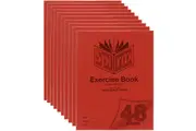 10x Spirax P118A Exercise Book Ruled 12mm 70gsm 48 Page A5 Red Pack Bulk