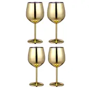 Stainless Steel Stemmed Wine Glasses Shatter Proof Unbreakable Wine Goblets