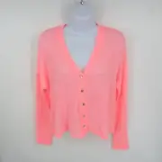 Pink Rose Women's Marled Long Sleeve Button Front Shirt Small $36