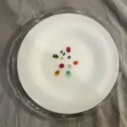 Crate & Barrel Glass Plate Carnivalle Fused Millefiori Dessert Pie Salad 8.25"