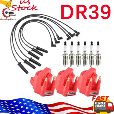 3 Ignition Coil DR39 & 6 Spark Plug & Wireset For 2007-2008 Buick Lucerne 3.8L (for: Honda)