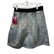 Narciso Rodriguez A line Skirt Knee Length Pockets Gold Metallic Size 4 New
