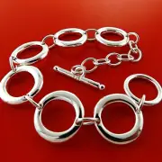 Bracelet Bangle Real 925 Sterling Silver Filled Solid Ladies Bling Link Tbar