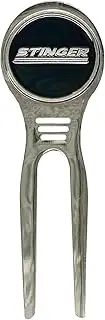 Stinger Golf Products Chrome Divot Tool with Removable Ball Marker - Lightweight, Compact, Ergonomic Golf Divot Repair Tool - Double Pronged Golf Divot Tool, Fits in Pocket
