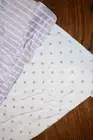 Pottery Barn Kids Dot & Stripe Chamois Baby Blanket NEW Adriana Monogram