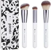 DUcare Makeup Brushes 3Pcs Foundation Contour Brush& Concealer Brush& Blusher Brush Face Kabuki Blush Bronzer Travel Buffing Stippling Contour Liquid Blending Makeup brush set White