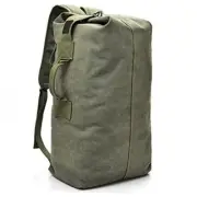 Military Duffel Bag Top Load Double Strap Canvas Backpack Army Army Green Big