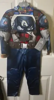 Marvel CAPTAIN AMERICA Boys Costume WITH MOTION ACTIVATED FIGHTING SOUNDS Size 4