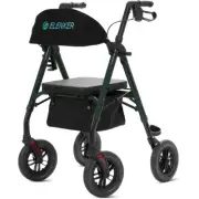 10” Deluxe ELENKER Rollator Walker All-Terrain Rolling Walking Medical Aid Green