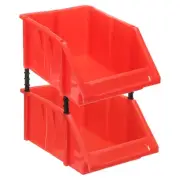 2pcs Plastic Shelf Bins 11" x 7.1" x 5.3" Wall Mounted Storage Bins, Red