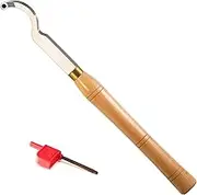 Dirtech Hollower Wood Turning Tool Swan Neck Woodturning Lathe Tipped Bended Chisel with 12mm Round Carbide Insert Tip, 16 Inch Length
