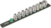Wera C 1 Zyklop Magnetic Socket Rail Set 1/2" Drive 9 Pieces SAE 05005480001