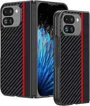 Case for Google Pixel 9 Pro Fold, Fashion Lightweight Ultra-Thin Shockproof Drop-Proof Leather Protection case (Red,for Pixel 9 Pro Fold)