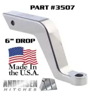 6" Drop/Rise Andersen Hitch Alumistinger Hitch Ball Mount Draw Bar Ball Receiver