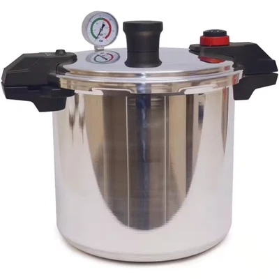 22 Qt. Aluminum Silver Pressure Canner, Stovetop Pressure Cooker with 3 PSI Sett