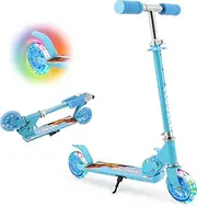 Hyiatyo LED Flashing Wheels Scooters for Kids Ages 4-7，Adjustable Height Foldable Kids Scooter - Ideal for Boys and Girls 5-8
