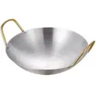 Round Bottom Dry Pots Stainless Steel Soup Pan Durable Wok Ramen