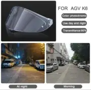 Motorcycle Photochromic Visor Lens For AGV K6 K6s Anti-Uv Windshield Helmet Part