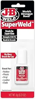 JB Weld Superweld Instant Setting High Strength Super Glue Brush, 6 g