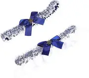 [ANDRESLAD] Bow Leg Ring Stretchy Retro Decor Bride Accessories Bride Slippers Hunter Socks Wedding Garters Socks for Garters for Brides Wedding Bridal Prom Sashes Blue Lace
