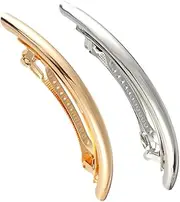 NULYLU Barrettes for Women Thin Hair Hair Styling Accessories Metal Clips French Barrette Clips 2pcs Set