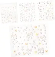 VICASKY 4 Sheets Nail Decorations Rhinestones Butterfly Face Gems for DIY Nail Art Manicure Charms Craft Projects Durable Safe Sparkly for Women