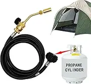 Soldering Torch with Hose, Welding Torch, Torch Set, Adjustable Flame Control, Solid Brass Soldering Torch, Pencil Flame Torch for Heating, Soldering, Brazing Tileze