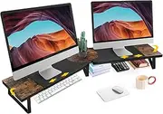 Across-Star Dual Monitor Riser Stand For Desk, Adjustable Computer Monitor Stand For 2 Monitors, Shelf Riser For Desktop Organizer, For TV Laptop Printer