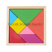 Wooden Children Kids Educational Tangram Board Shape Puzzles Toys Best Gift Kids