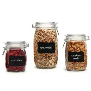 Circleware - Chalk it Up 3pc Glass Canister Set with Chalkboard Panel
