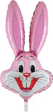 37" BABY PINK Rabbit Shaped Balloon - Easter Balloons