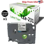 1 PK TZe231 label Tape Used for P-touch Embellish PT-D800W(Black on White)