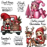 Set of 9 Christmas clear stamps, junk journals, planners, cards, invitations
