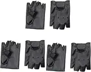 [Sosoport] 2 Pairs Gloves for Working Out Biking Gloves Cycling Gloves Kids Leather Gloves Outdoor Sports Gloves Half Finger Gloves Eat Chicken Black Child Bike Toddler Gloves