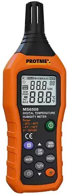 Protmex MS6508 Digital Temperature Humidity Meter Digital Psychrometer Humidity