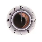 Cup of Coffee with Foam Decorative Silent Wall Clock Kitchen Decor Coffee3136