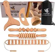PYSEAN 6 in 1 Wood Therapy Massage Tool Set for Body Sculpting Massage, Lymphatic Drainage and Muscle Pain Relief, Cellulite Sculpting Multi-Functional Massager