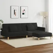 2-Seater Sofa Bed with Footstool Sleeper Sofa Couch Living Room Fabric vidaXL