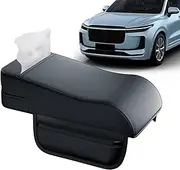 Car Arm Rest Cover Pad | Waterproof Arm Rest Pad for Car | Armrest Box Pad with Tissue Box, Non-Slip Car Armrest Cushion with Storage Bag, Leather Car Interior Accessories for Car Auto