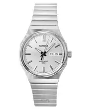 Casio Analog Stainless Steel Silver Dial Day/Date Quartz MTP-E735D-7AV Men's Watch