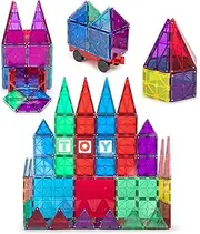 Playmags 3D Clear Colour Genuine Supermags Magnetic Tiles (50 Pieces)